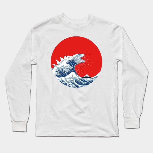 Hokusai Kaiju Long Sleeve T-Shirt by Mdk7